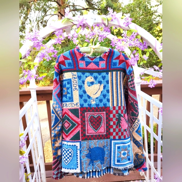 Cozy Handmade Adorable Country Chic pullover sweater - Picture 1 of 2